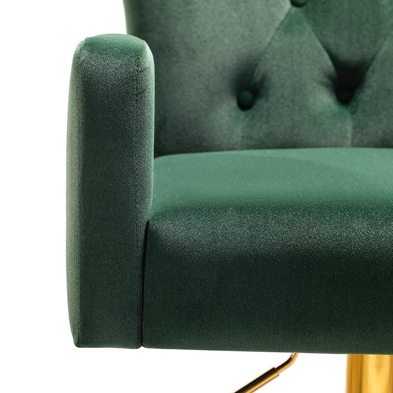 Loreto Modern Tufted Velvet Swivel chair with Adjustable Height Set of 2 by HULALA HOME
