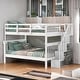 preview thumbnail 28 of 41, Stairway Full-Over-Full Bunk Bed with Storage and Guard Rail for Bedroom, Dorm, Maximized Storage Space