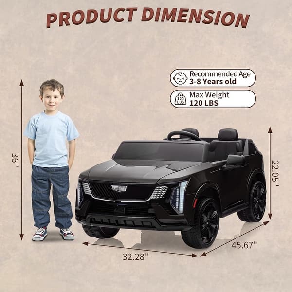 dimension image slide 1 of 5, 24V Ride On Car, Licensed Battery Powered Electric Vehicle w/Remote Control