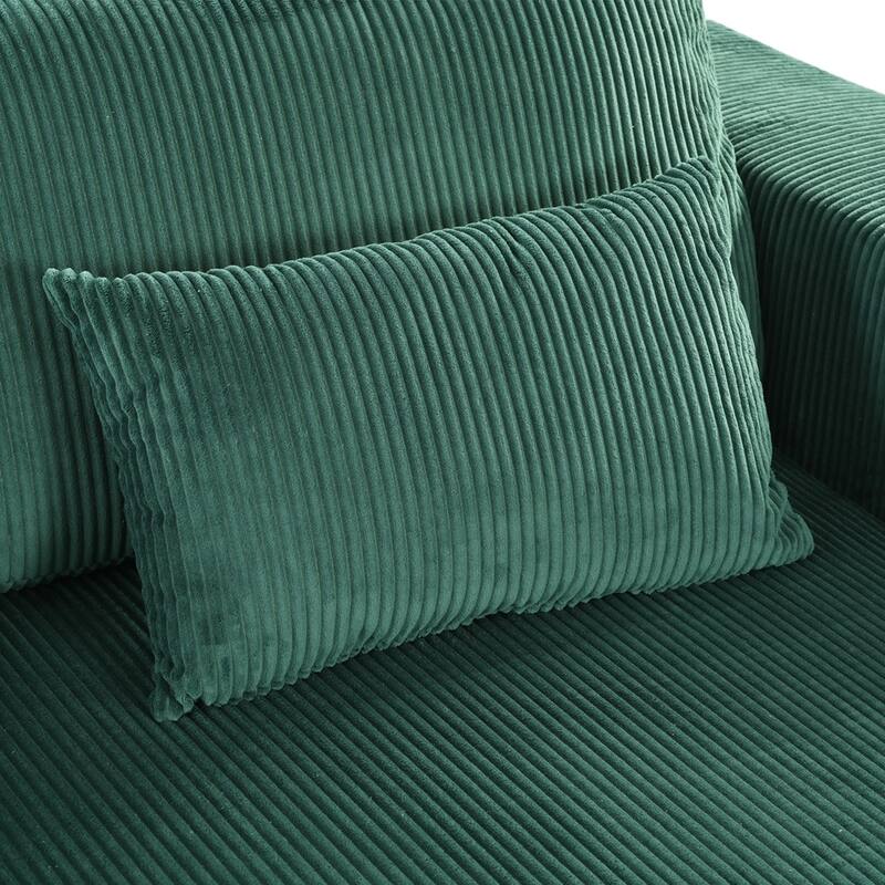 Corduroy Double Sofa Bed with 2 Pillows