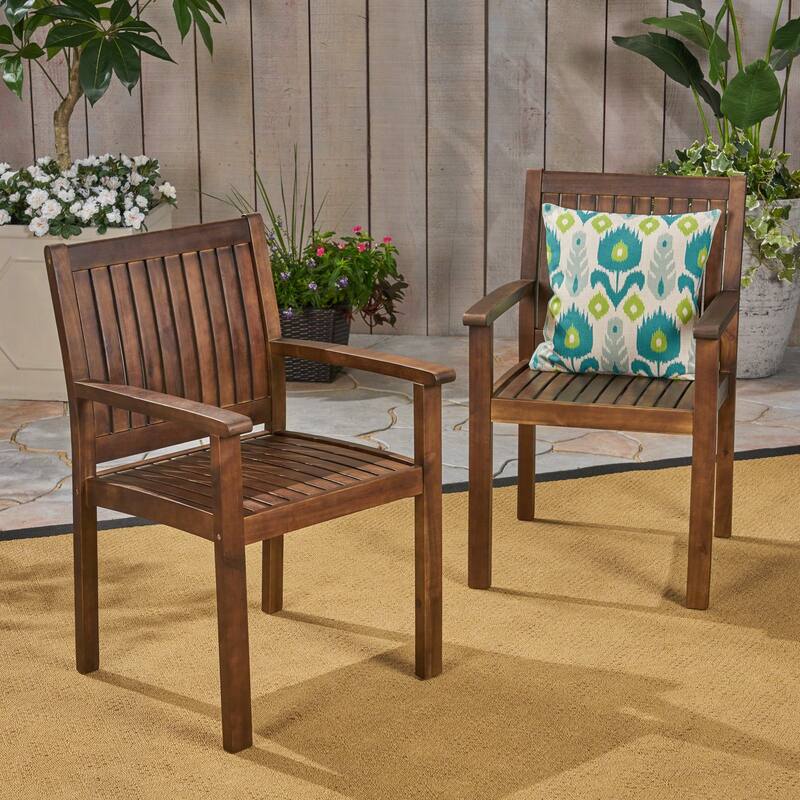 outdoor DINING CHAIR [SET OF 2 PCS] -  Dark Brown