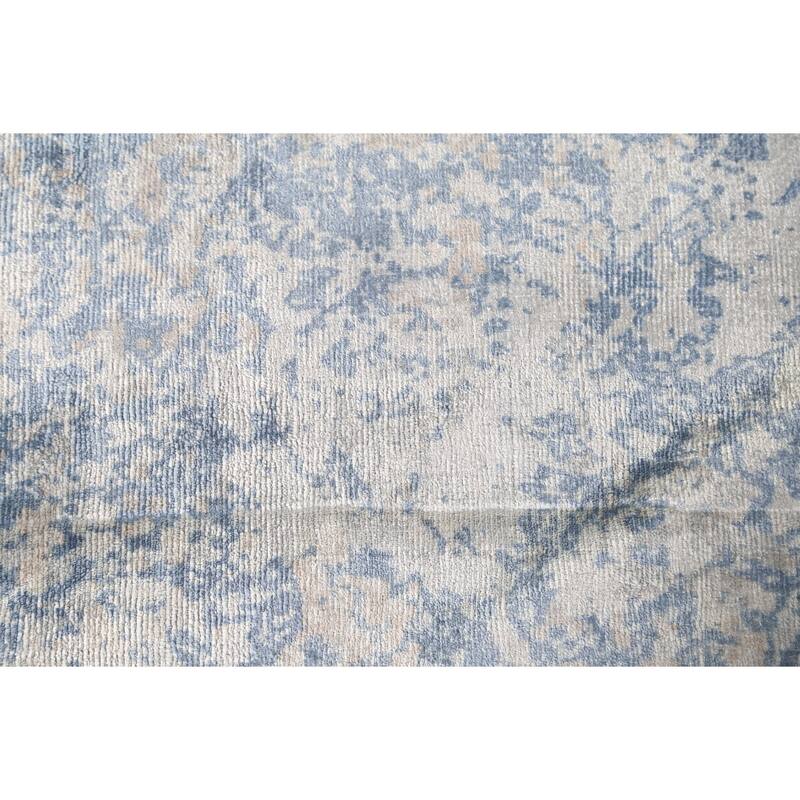 All-Over Abstract Indian Area Rug Hand-Knotted Wool Carpet - 6'6" x 9'10"