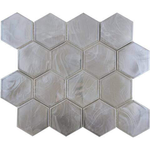Emser Tile Splash - 11" x 13" Hexagon Geometric Mosaic Wall Tile -