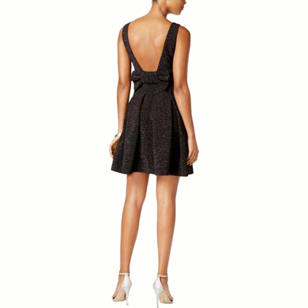 black and silver mini dress