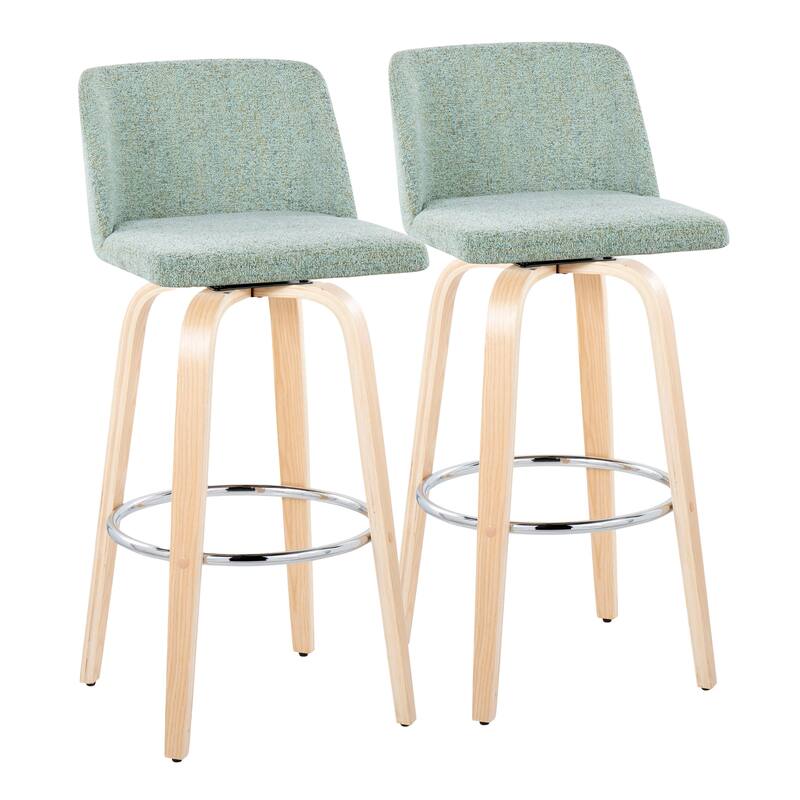 Carson Carrington Vallberga 30" Fixed-Height Bar Stool with Natural Wood Base (Set of 2)
