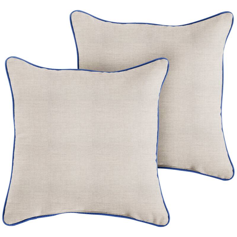 Sunbrella Cast Silver/ Canvas True Blue Indoor/ Outdoor Pillow Set