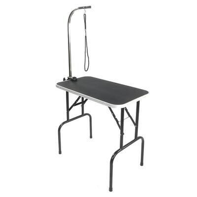 32" Foldable Pet Grooming Table with Adjustable Arm Black