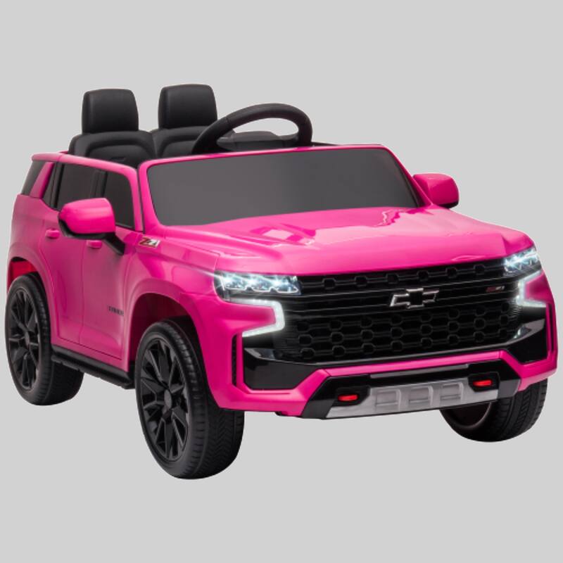 Chevrolet TAHOE 12V Electric Ride On Car for Kids, Remote Control, Music, Lights, Horn, Suspension System - Pink