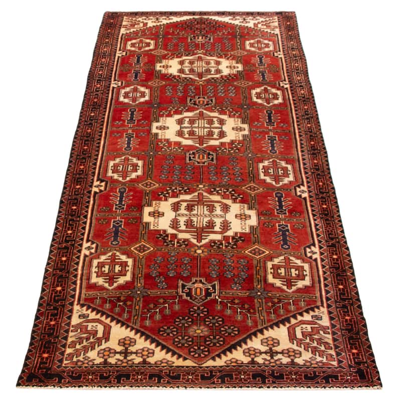 ECARPETGALLERY Hand-knotted Andelz Red Wool Rug - 3'10 x 10'3