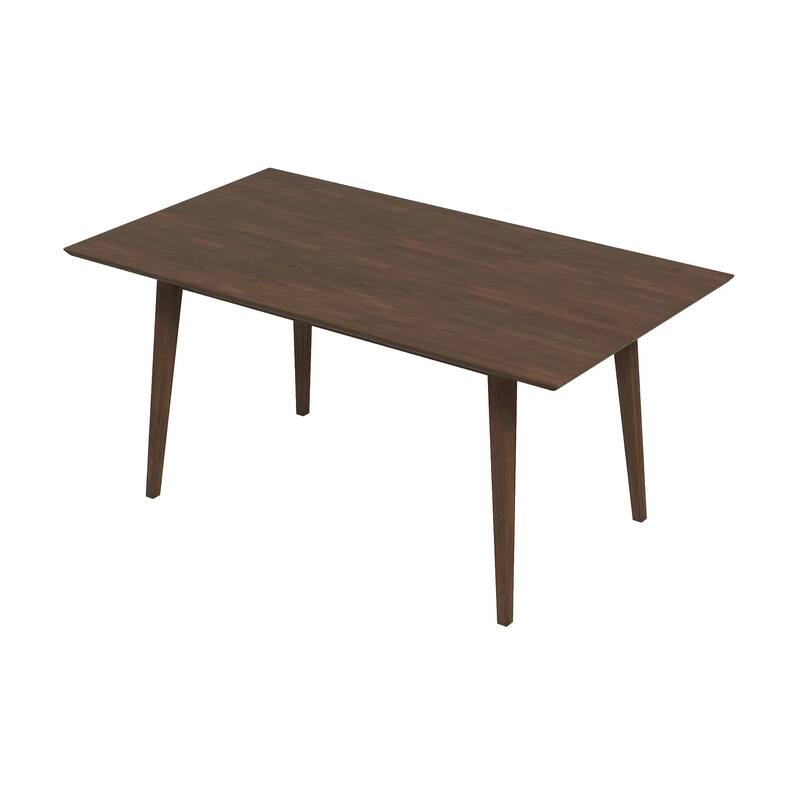 GDFStudio - Mary Modern 63" Length Solid Wood Rectangular Dining Table with Beveled Edges