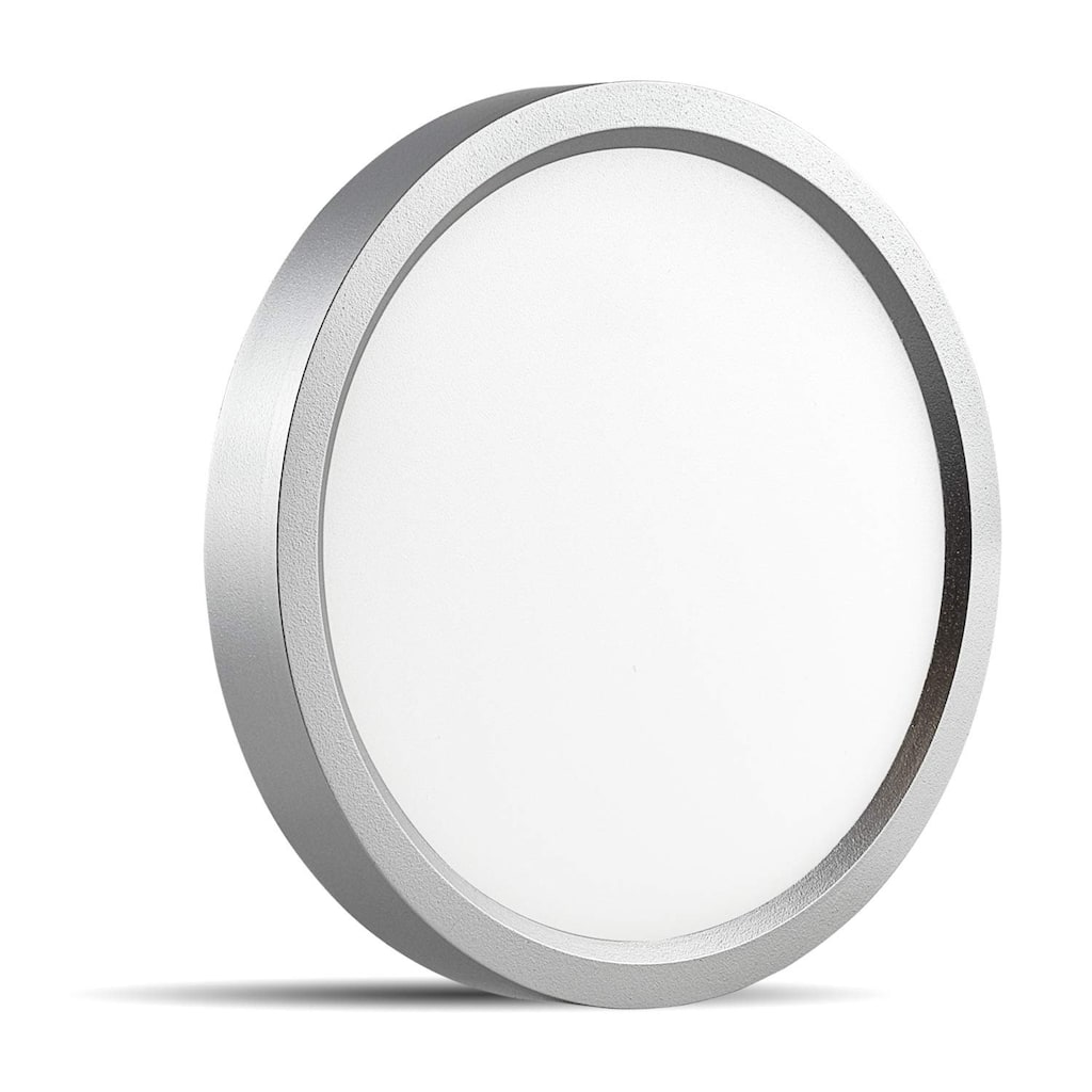 Luxrite 5 Inch Surface Mount LED Ceiling Light, 10W, 600 Lumens, Dimmable, Wet Rated, Energy Star, Nickel Finish