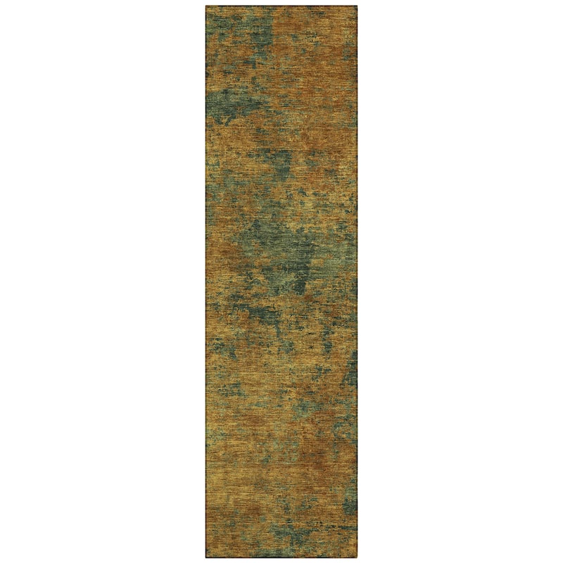 Machine Washable Indoor/ Outdoor Abstract Ombre Chantille Rug