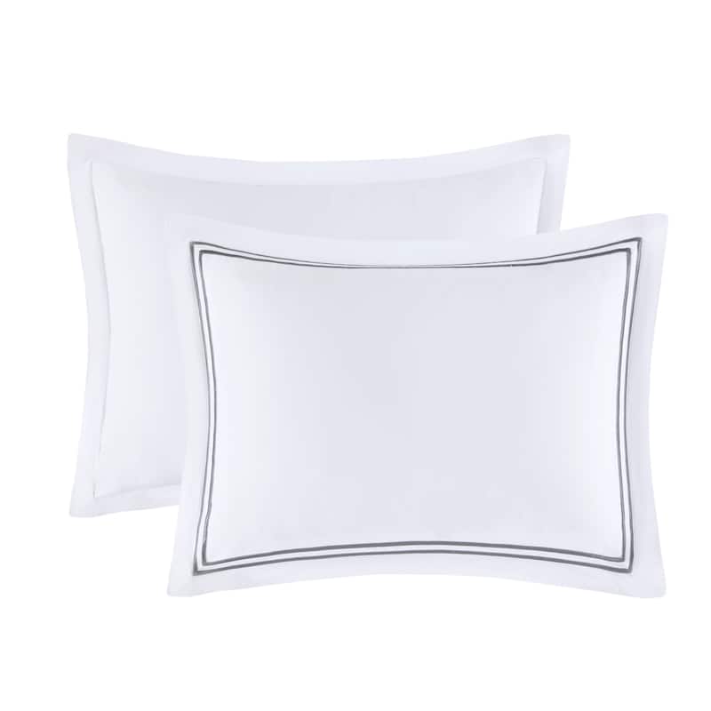 Madison Park Signature 500 Thread Count Luxury Collection 100% Cotton Sateen Embroidered Duvet Cover Set