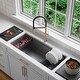 preview thumbnail 2 of 13, STYLISH 42 inch Stainless Steel 16G 70/30 Double Bowl Workstation Sink Dura-Tek
