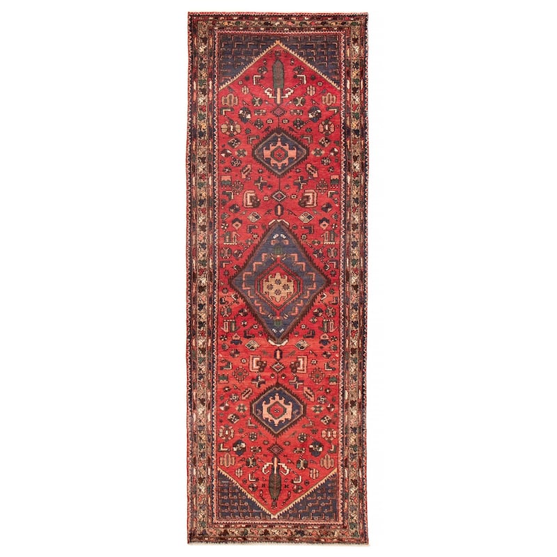 ECARPETGALLERY Hand-knotted Andelz Red Wool Rug - 3'4 x 10'4 - Red - 3'4 x 10'4