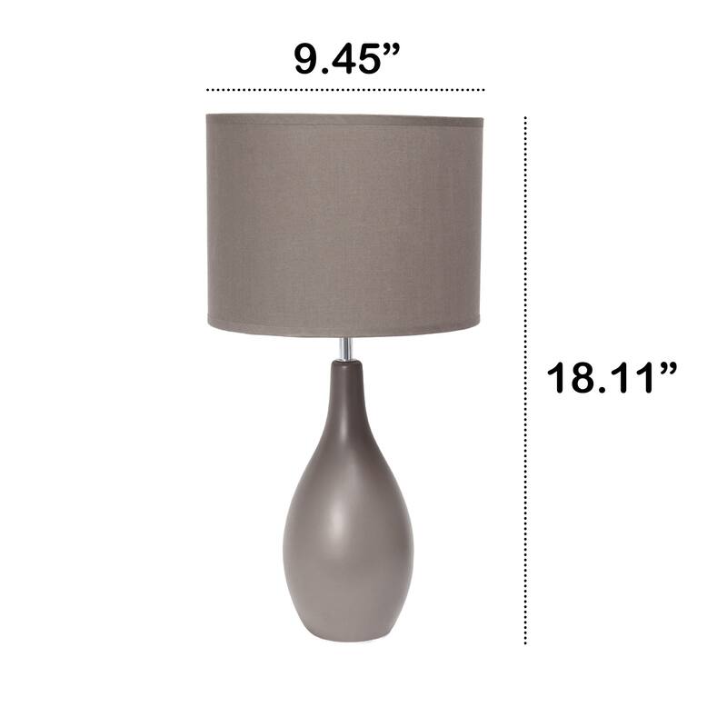Traditional Dewdrop Table Lamp with Drum Shade - 18.25" - Gray