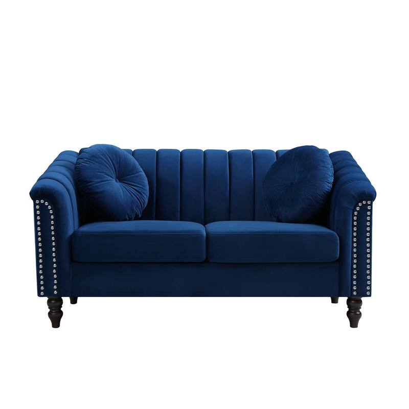 Premium Waterproof Flannel 3-Piece Living Room Sofa Set – Chair, Loveseat & Sofa - Blue-L