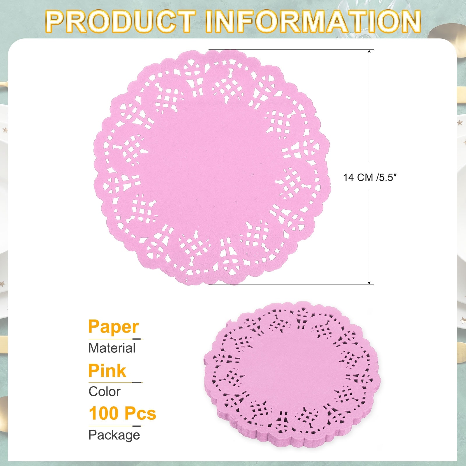 Paper Doilies, Lace Paper Doilies, Disposable Paper Placemats for Cakes Table Plate Crafts