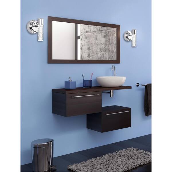 slide 2 of 3, Westinghouse Cava One-Light LED Indoor Wall Fixture, Chrome Finish and Bubble Glass - 1-Light