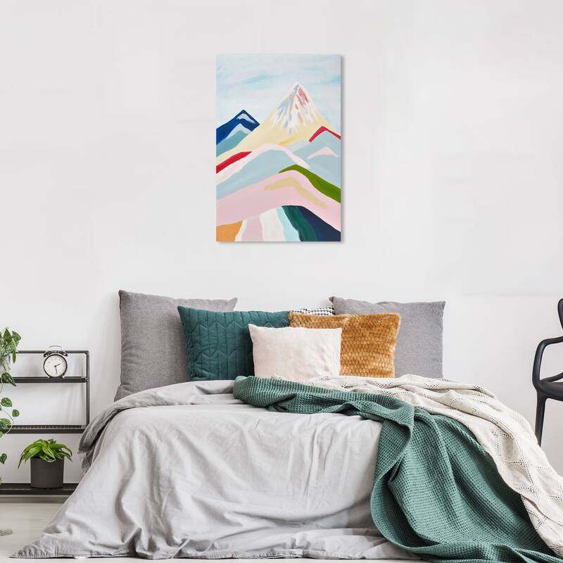 Wynwood Studio Nature and Landscape Snowy Ice Mountains Blue and Pastel Blue Modern & Contemporary Wall Art Canvas Print - 36 x 24