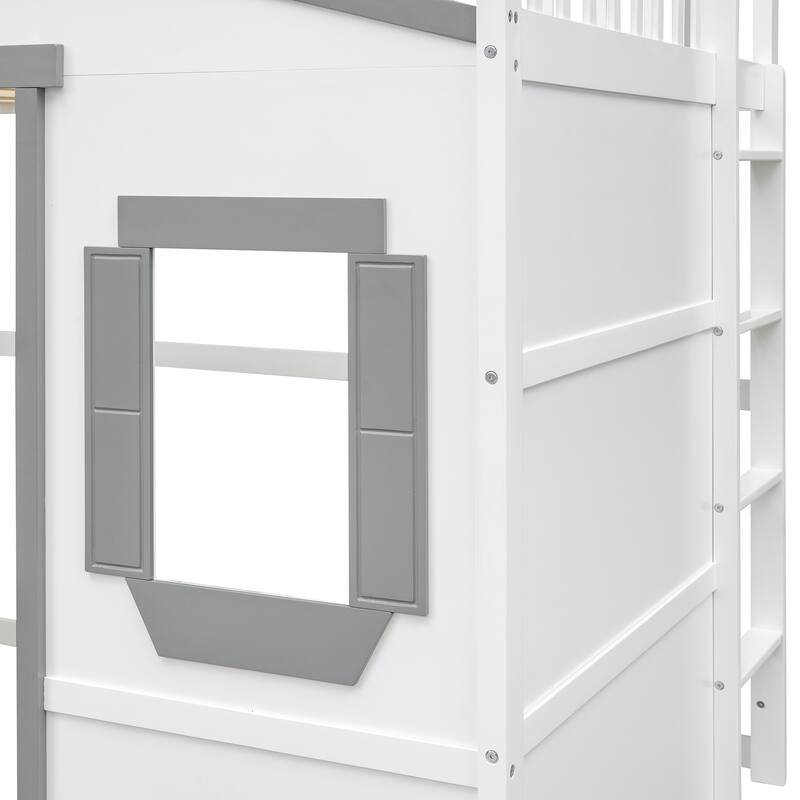 Castle Style Full Solid Pine Loft Bed