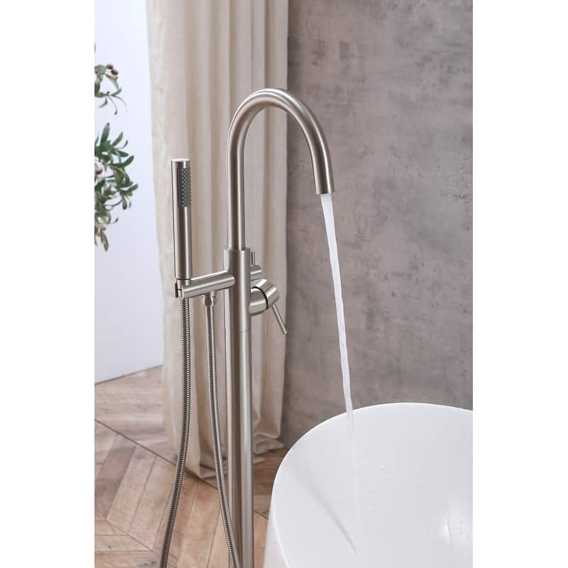Indigo Home Floor Mounted Roman Tub Faucet with Handshower
