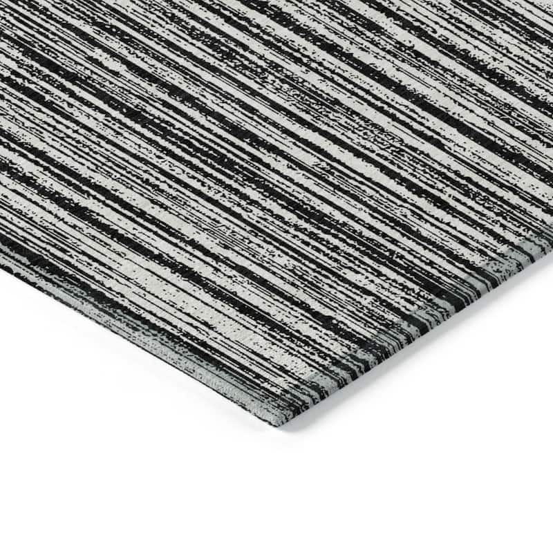 HomeRoots Striped Transitional Rectangle Outdoor Rug