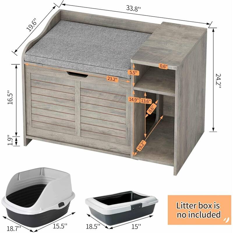 Cat Litter Box Enclosure Furniture, Cat Washroom Hidden Furniture