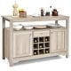 preview thumbnail 3 of 22, Transitional Buffet Server Sideboard with Wine Storage - 45.5" x 16" x 31.5" (L x W x H)