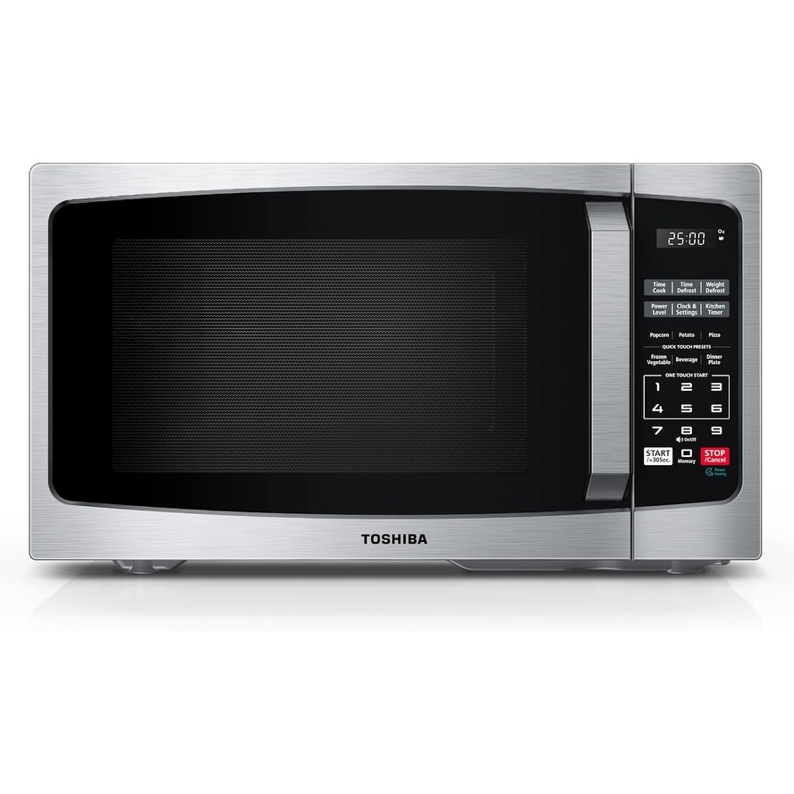 950W Microwave Oven, 6 Auto Settings, Child Lock, 1.1 Cu.Ft Stainless for Dorms/Apartments