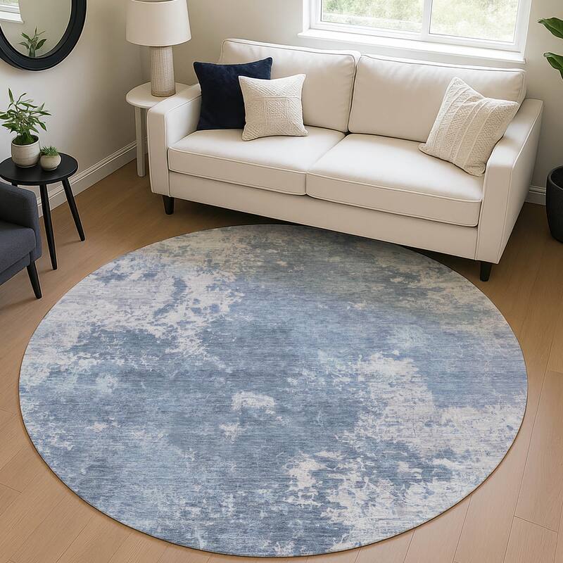 Machine Washable Indoor/ Outdoor Chic Modern Chantille Rug