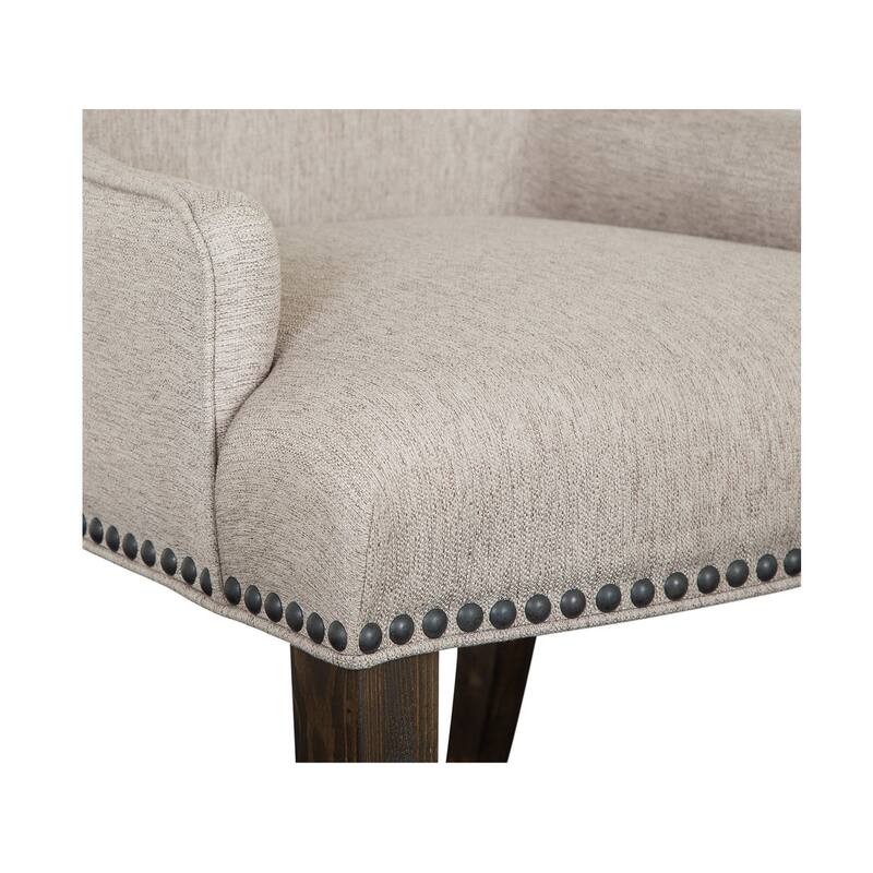 Magnussen Home Bellamy Peppercorn Upholstered Host Chair Two Pack - 23''W x 29''D x 45''H