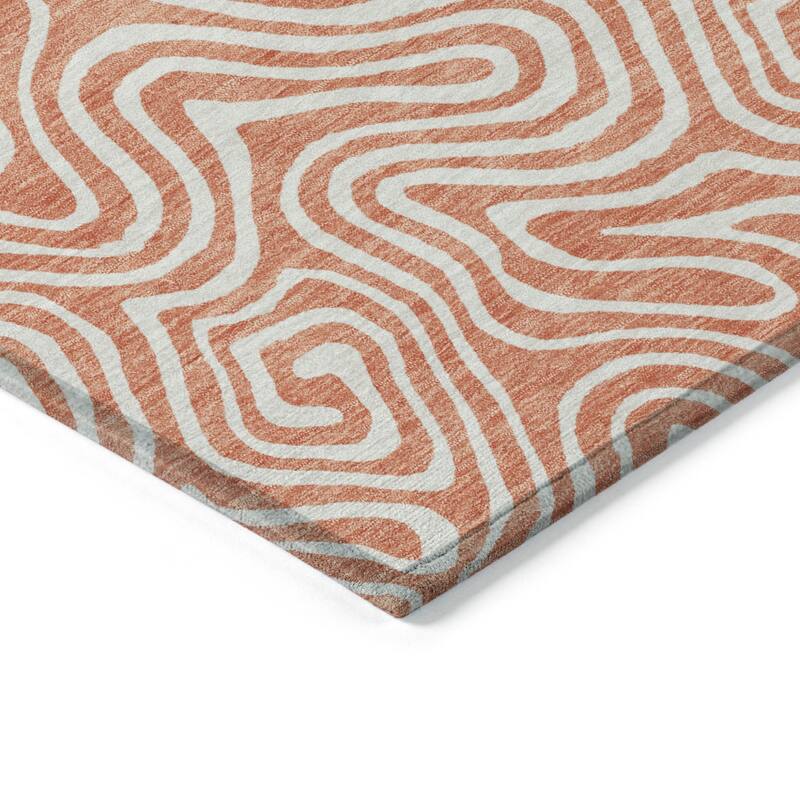 HomeRoots Abstract Transitional Rectangle Outdoor Rug