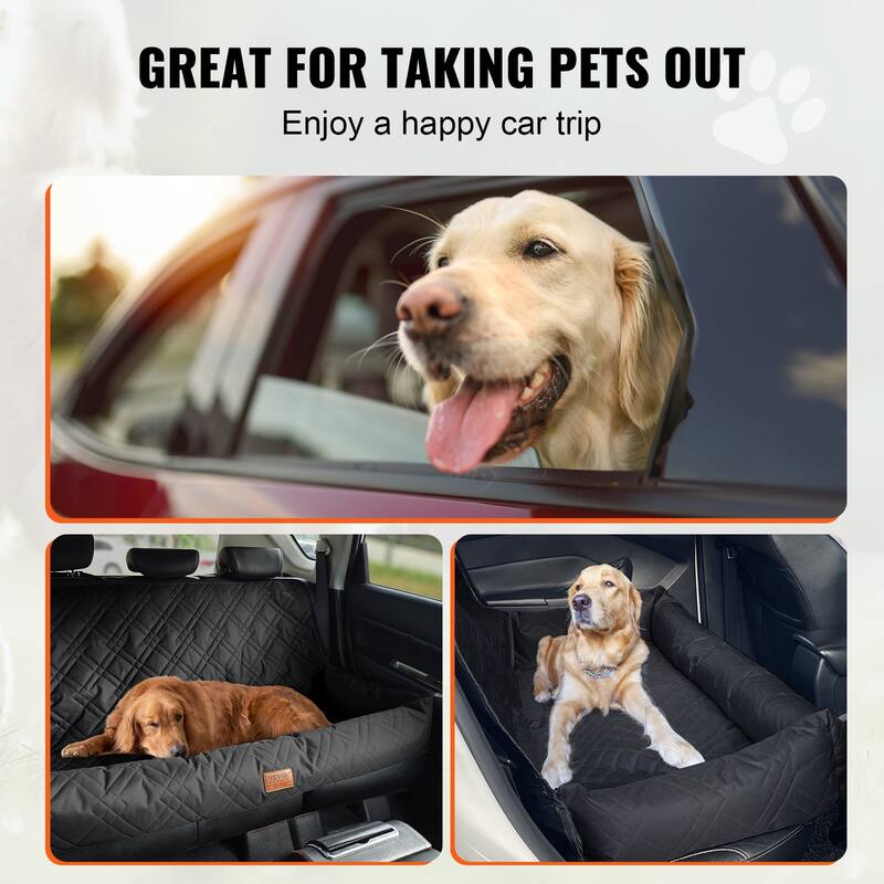 Dog Car Seat, Waterproof Dog Booster Seat for Car, Pet Car Seat with Clip-On Safety Leash, PP Cotton Filling