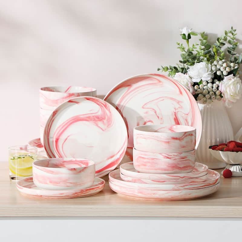 MALACASA LUNA 18-Piece Porcelain Dinnerware Set (Service for 6)