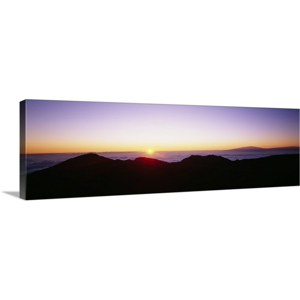 Silhouette Of Mountains At Sunrise Haleakala Maui Hawaii Canvas Wall Art Overstock 16868928