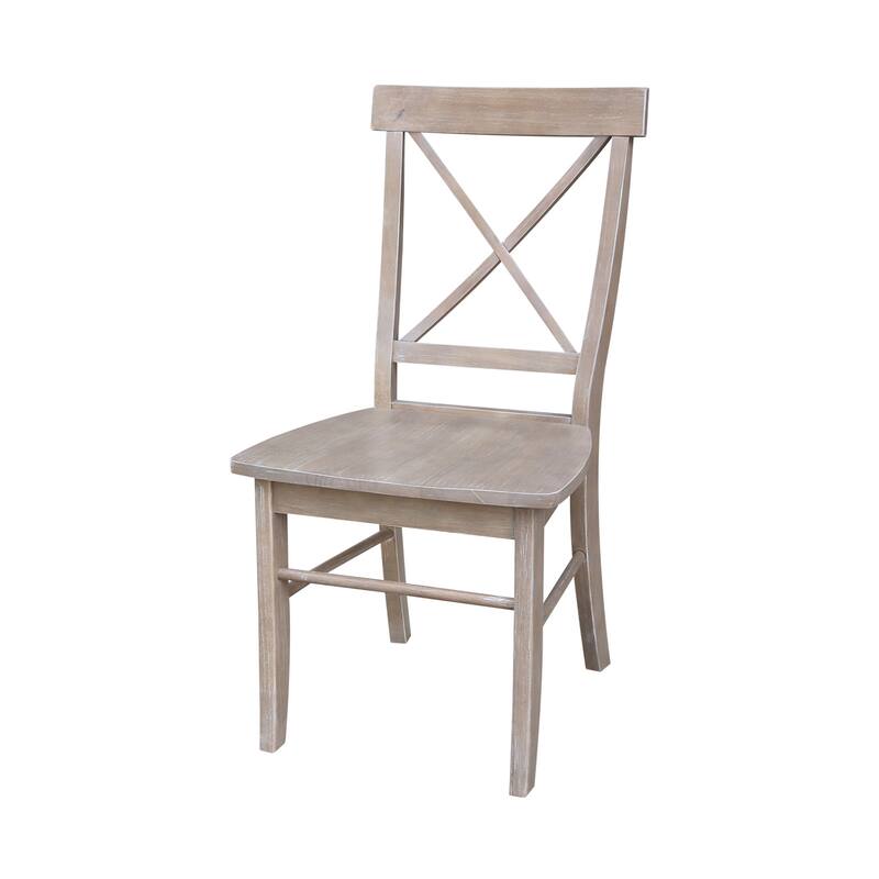 36" Round Extension Dining Table with X-Back Chairs