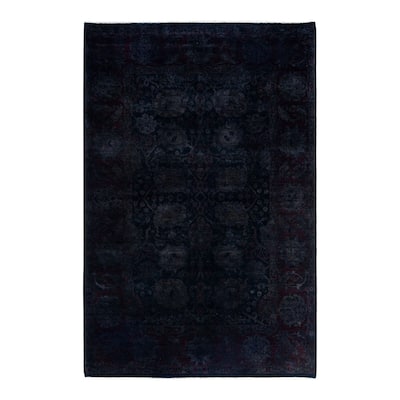 Vibrance One-of-a-Kind Handmade Area Rug - Black, 6' 1" x 9' 0" - 6' 1" x 9' 0"