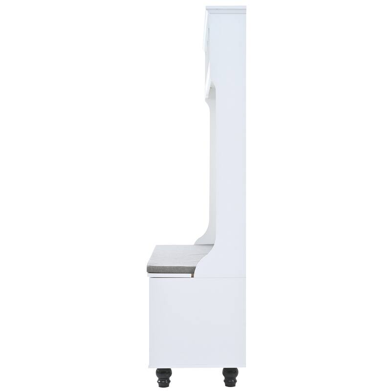47.2'' Wide Hall Tree with Storage Bench - 47.2" D x 17.8" W x 69.1" H