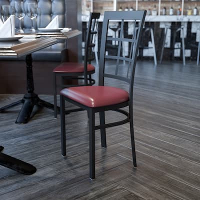 Window Back Metal Restaurant Chair - 16.75"W x 20"D x 36.5"H - 16.75"W x 20"D x 36.5"H