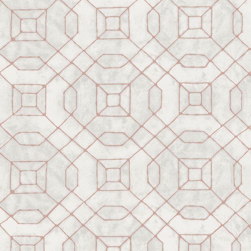 Galerie Wallcoverings Metallic FX Geometric Design Non-woven Metallic Finish Wallpaper Roll - 33 feet x 21 inches - Pink