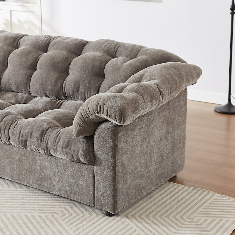 99 Inch Chenille 2-Seater Sofa,Upholstered Fluffy Cloud Sofa