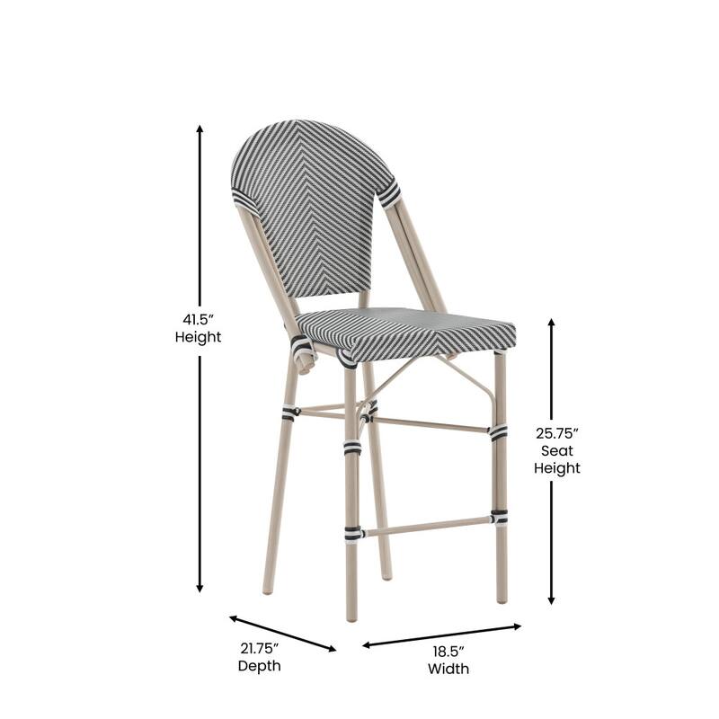 2PK Stacking French Bistro Chair with Metal Frame & PE Seat On Sale