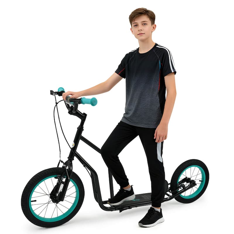 Costway Youth Scooter with Adjustable Handlebar 16-Inch & 14-Inch - Black - See Details