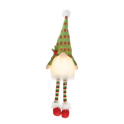 Green Sitting Gnome w/LED