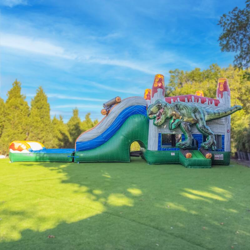 XJUMP T-Rex Dinosaur Commercial Grade Inflatable Water Slide Bounce ...