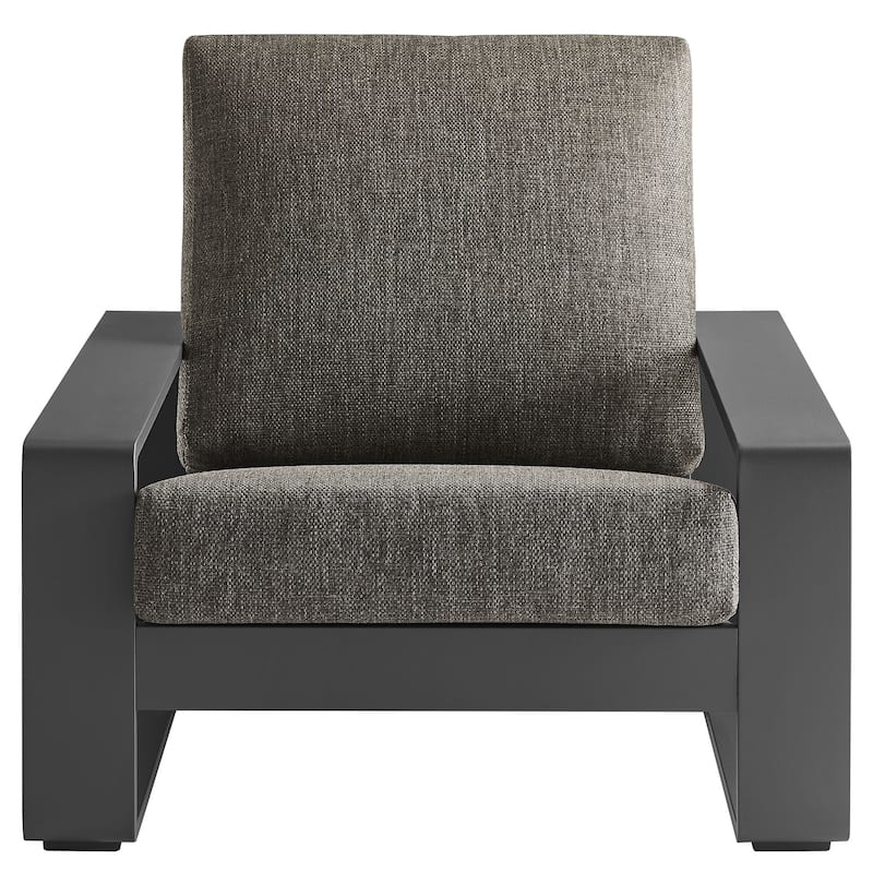 Lirienne Outdoor Patio Aluminum Faux Wood Armchairs Set of 2