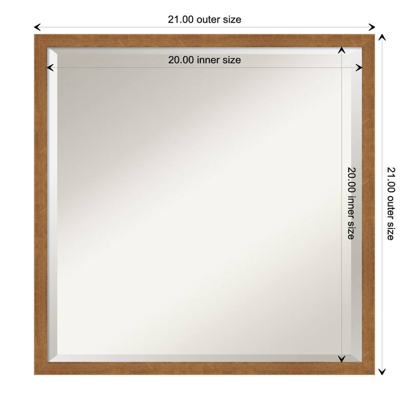 Beveled Wood Bathroom Wall Mirror - Carlisle Blonde Narrow Frame - Carlisle Blonde Narrow