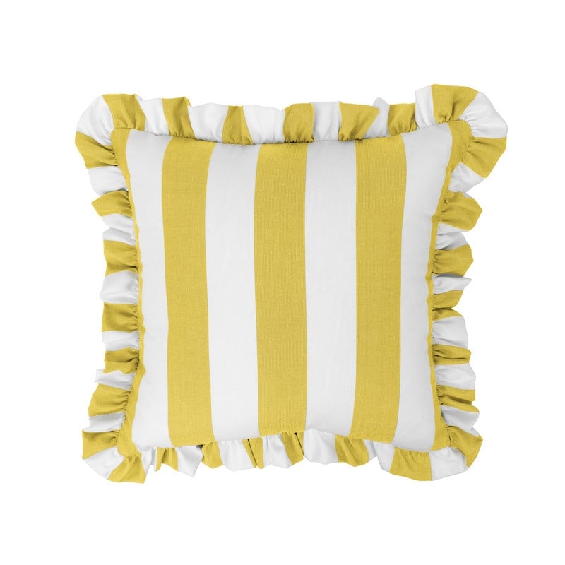 Sherry Kline Cabana Stripe Indoor/Outdoor Set of 2 18" Filled Ruffle Pillow