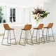 preview thumbnail 31 of 49, LUE BONA Modern Faux Leather Metal Frame Counter Height Bar Stools (Set of 4)